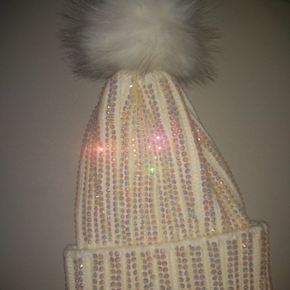 Adrienne Landau Rhinestone Faux Fox Fur 